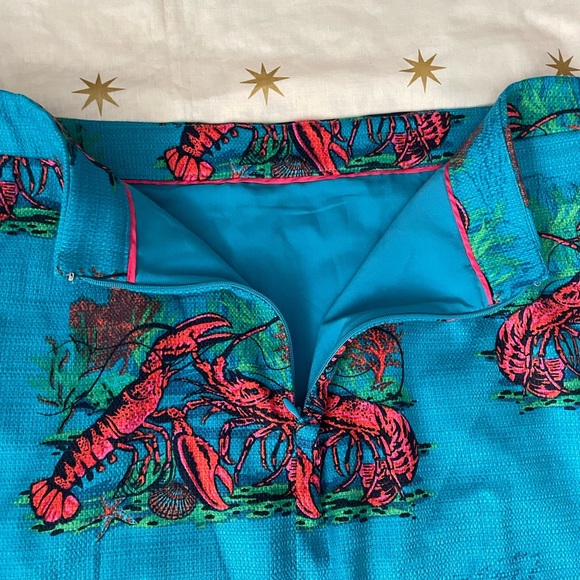 J. Crew Pencil Skirt in Lobster Print Grass Cloth Size 12 - Picture 6 of 8